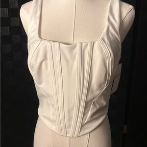 Marthea White Corset-Style Tank Top